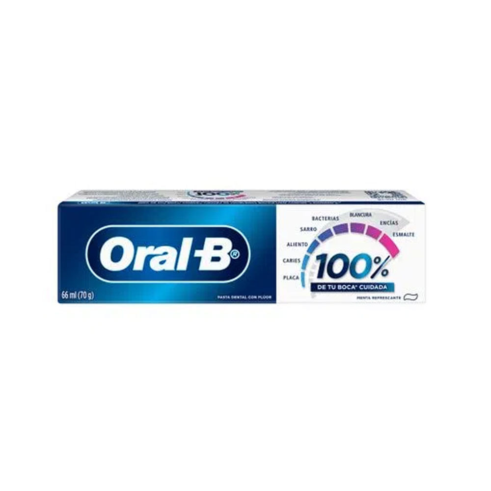 Pasta Dental Oral B 100% Boca Cuidada 70gr - Digitalfarma